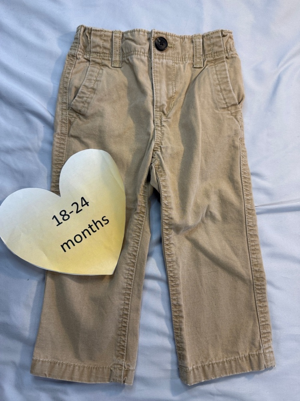 GAP - tan coloured cotton toddler pants. Size 18-24 months